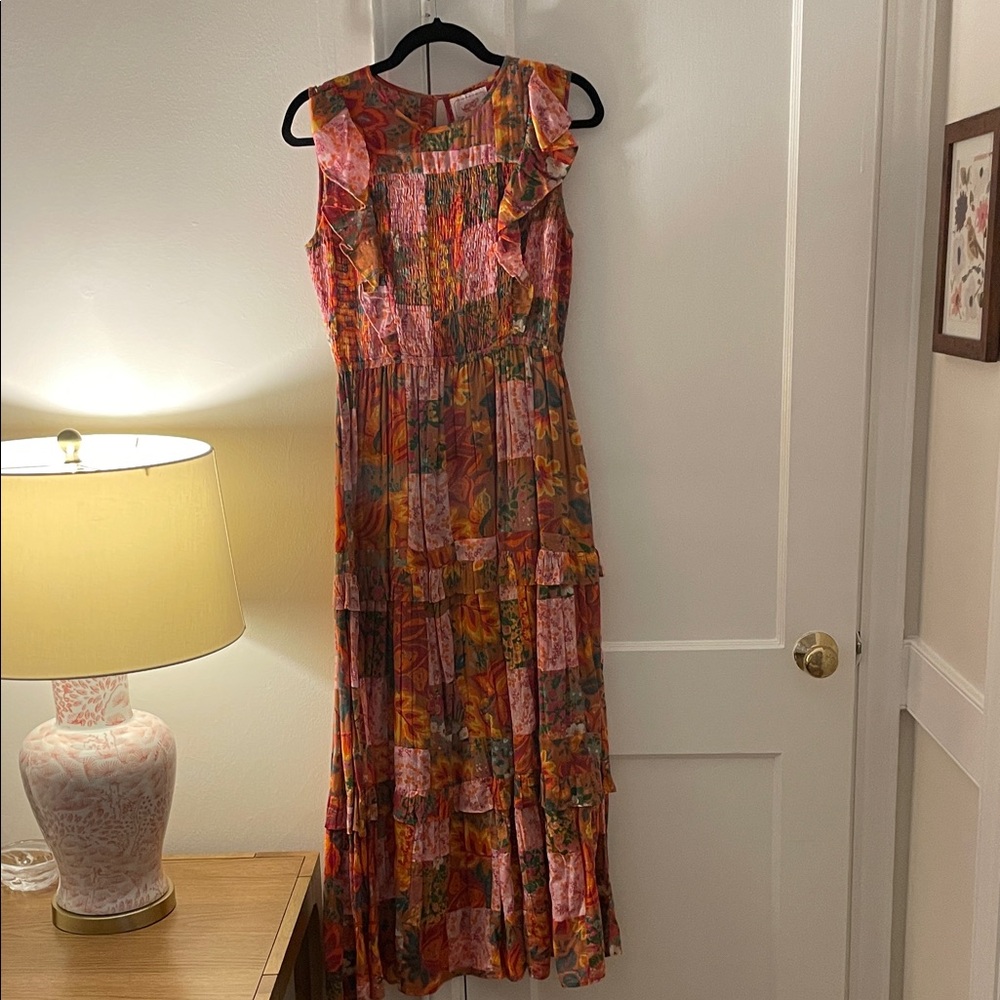 Banjanan Pink and Orange Floral Maxi Dress